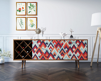 Комод "Berber" удлиненный с бутылочницей 2 принт арт BB15/Print_02