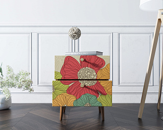 Тумбочка "Berber" с двумя ящиками 5 принт арт BB03/Print_05