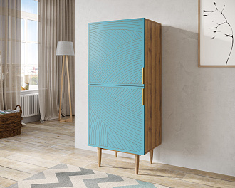 Вертикальный комод с двумя дверками "Line" LN05/GR1/blue