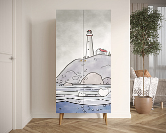 Шкаф малый двухстворчатый "Berber" принт 51 арт BB08/Print_51