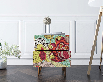 Тумбочка "Berber" с двумя ящиками 6 принт арт BB03/Print_06