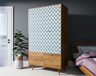 Шкаф трехстворчатый "Berber" принт 13 арт BB02/Print_13