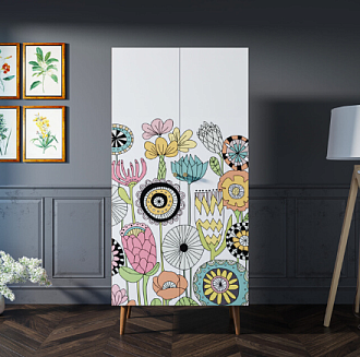 Шкаф малый двухстворчатый "Berber" принт 3 арт BB08/Print_03