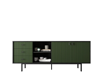 Комод с дверками и нишей "Emerson" арт EM15/green/L