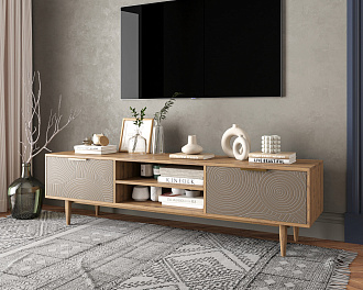 Комод "Line" с нишей низкий под TV R27/beige