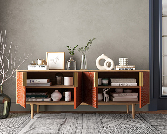 Комод под TV с четыремя дверками "Line" R21/red