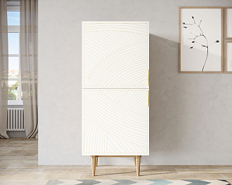 Вертикальный комод с двумя дверками "Line" LN05/GR1/beige