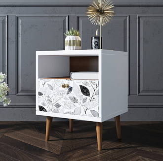 Тумбочка "Berber" с одним ящиком 9 принт арт BB06/Print_09
