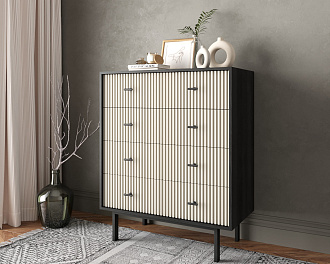 Комод на восемь ящиков "Emerson" арт EM20/milky/L