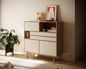 Комод большой с тремя дверками и двумя ящиками "Alice" арт ALC05