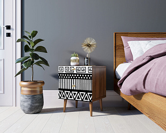 Тумбочка "Berber" с двумя ящиками 19 принт арт BB03/Print_19