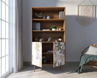 Стеллаж с дверками "Berber" принт 27 арт BB26/Print_27