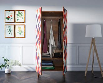 Шкаф малый двухстворчатый "Berber" принт 2 арт BB08/Print_02