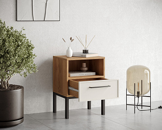 Тумбочка с нижним ящиком "Nicole" арт NEM17