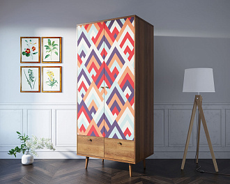 Шкаф двухстворчатый "Berber" принт 2 арт BB16/Print_02