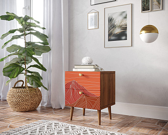 Тумбочка "Berber" с двумя ящиками 49 принт арт BB03/Print_49