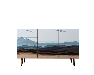 Комод "Berber" с двумя дверками и ящиками принт 11 арт BB17/Print_11