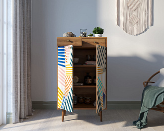 Комод "Berber" два ящика и дверки 42 принт арт BB46/Print_42