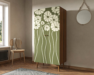 Шкаф малый двухстворчатый "Berber" принт 53 арт BB08/Print_53