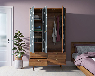 Шкаф трехстворчатый "Berber" принт 18 арт BB02/Print_18