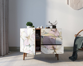 Комод "Berber" три ящика и дверка 31 принт арт BB34/Print_31
