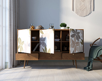 Комод "Berber" три дверки и три ящика 27 принт арт BB24/Print_27