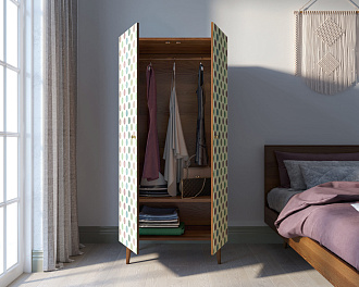 Шкаф малый двухстворчатый "Berber" принт 24 арт BB08/Print_24