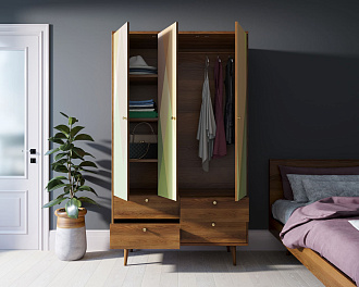 Шкаф трехстворчатый "Berber" принт 16 арт BB02/Print_16