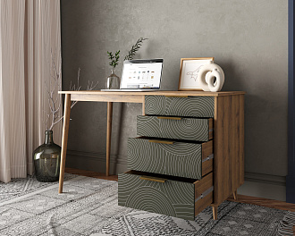 Стол рабочий "Line" одной тумбой R23/browngrey