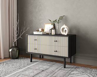 Комод с четырьмя ящиками "Emerson" арт EM05/milky/L