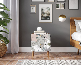 Тумбочка "Berber" с двумя ящиками 50 принт арт BB03/Print_50