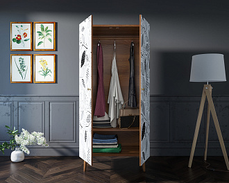 Шкаф малый двухстворчатый "Berber" принт 9 арт BB08/Print_09