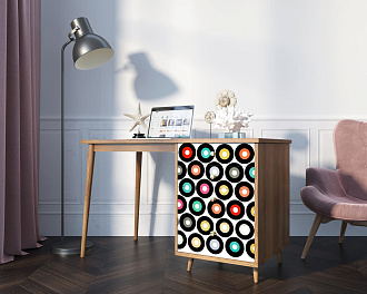 Стол рабочий "Berber" принт 37 с одной тумбой арт BB31/Print_37