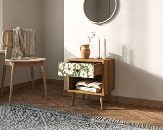 Тумбочка "Berber" с открытой полкой 53 принт арт BB33/Print_53