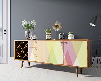 Комод "Berber" удлиненный с бутылочницей 16 принт арт BB15/Print_16
