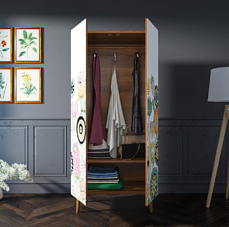 Шкаф малый двухстворчатый "Berber" принт 3 арт BB08/Print_03