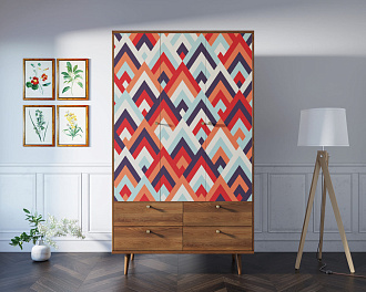 Шкаф трехстворчатый "Berber" принт 2 арт BB02/Print_02