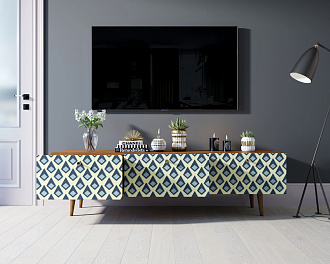 Комод "Berber" с ящиками низкий под TV принт 13 арт BB19/Print_13