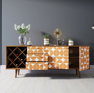 Комод "Berber" удлиненный с бутылочницей 14 принт арт BB15/Print_14