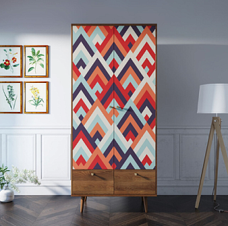 Шкаф двухстворчатый "Berber" принт 2 арт BB16/Print_02