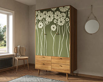 Шкаф трехстворчатый "Berber" принт 53 арт BB02/Print_53