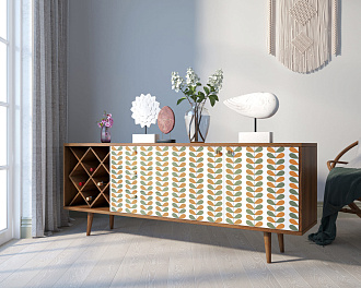 Комод "Berber" удлиненный с бутылочницей принт 23 арт BB15/Print_23