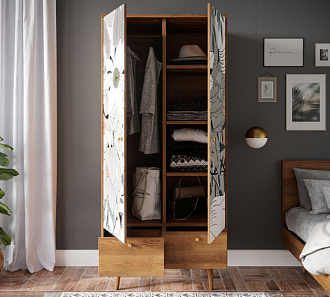 Шкаф двухстворчатый "Berber" принт 50 арт BB16/Print_50