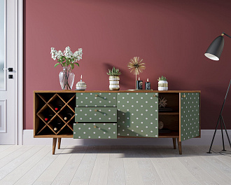 Комод "Berber" удлиненный с бутылочницей 12 принт арт BB15/Print_12