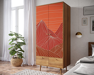 Шкаф двухстворчатый "Berber" принт 49 арт BB16/Print_49