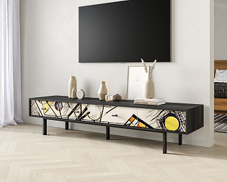 Комод с четырьмя ящиками под TV "Emerson" by Kandinsky арт EM06/Print_01