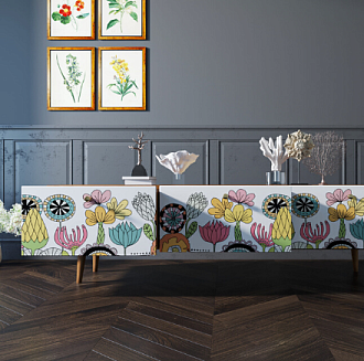 Комод "Berber" с ящиками низкий под TV арт BB19/Print_03