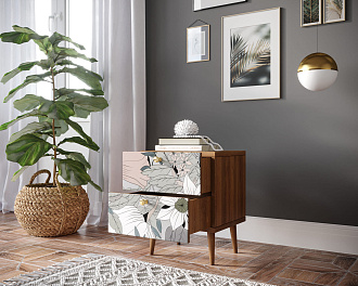 Тумбочка "Berber" с двумя ящиками 50 принт арт BB03/Print_50