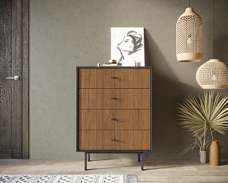 Комод вертикальный с четырьмя ящиками "Emerson" арт EM18