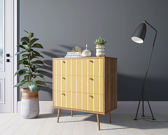 Комод "Berber" три ящика 43 принт арт BB40/Print_43